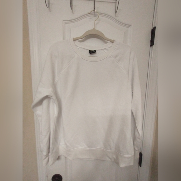 Athletic Works White Fleece-Lined Sweatshirt - Picture 1 of 7